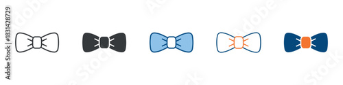 Bow Tie Icon Set Multiple Style Collection 