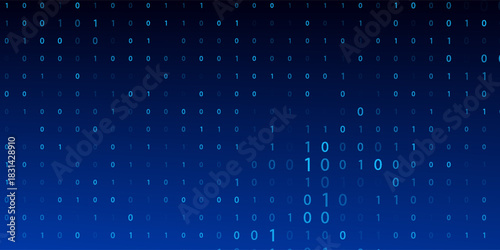 Blue Binary Data Software Programming Code Background. Random Parts of Program Code. Digital Data Technology Concept. 1 0 Machine Code.