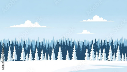 Download winter landscape background with snow covered trees and clouds vector illustration free image 100