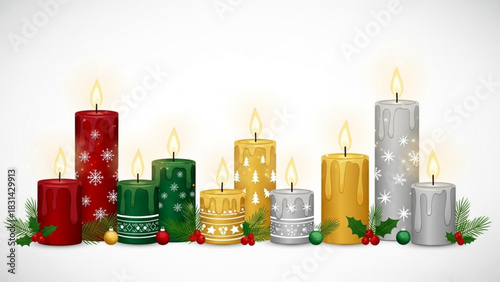 Christmas candles holiday decoration festive season winter celebration decorative candles christmas spirit