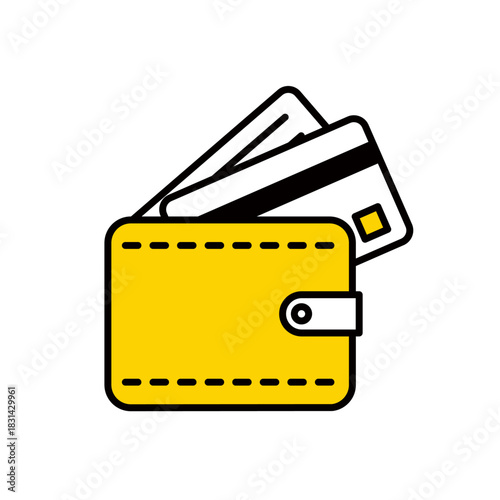 財布からカードを出しているアイコンイラスト