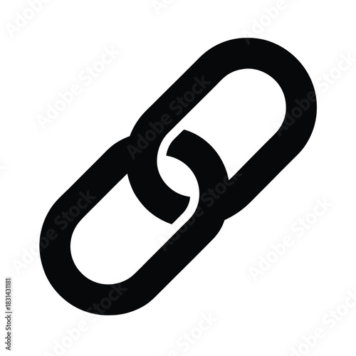 Chain Link Two Connected Icon Vector Illustration