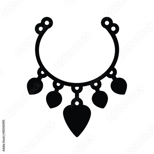 Charm Bracelet With Heart Icon Vector Illustration