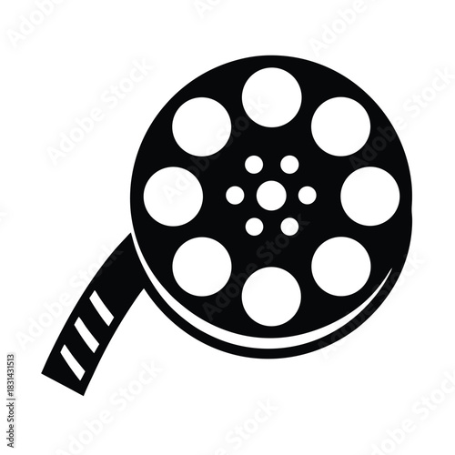 Film Reel Strip Icon Vector Illustration