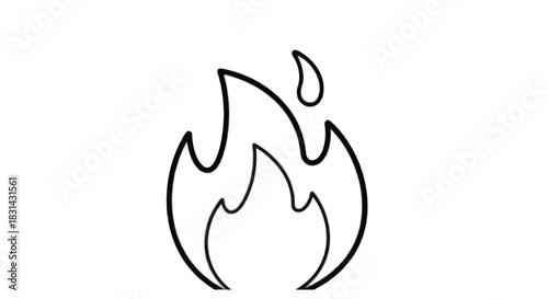 Stylized Flame Illustration - A Symbol of Heat and Energy.