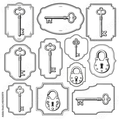 Vintage key and padlock collection offers access to security, mystery, and unlocking new possibilities for creative projects