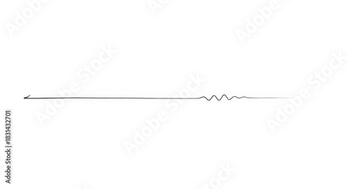 Simple black line graphic displays a subtle, decaying wave pattern near the center against a white background