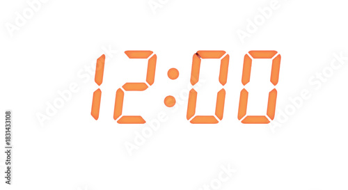 Digital clock displaying the time twelve oclock, showing the hour and minutes.