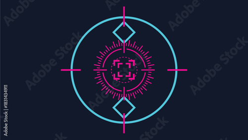 Futuristic hud interface target aim crosshair vector graphic