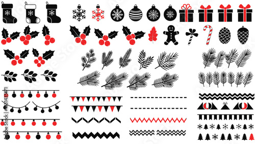 Christmas vector elements for holiday design and decoration
