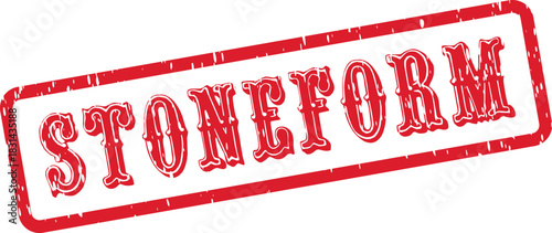 STONEFORM Resilient Red Grunge Rubber Stamp for Building Materials and Construction Businesses