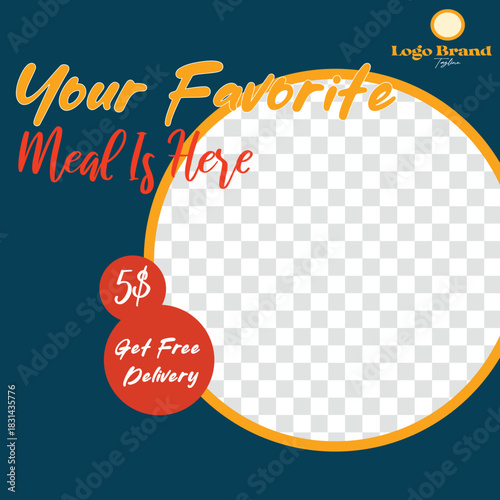 Eye-Catching Restaurant Ad Template with Special Offer and Free Delivery