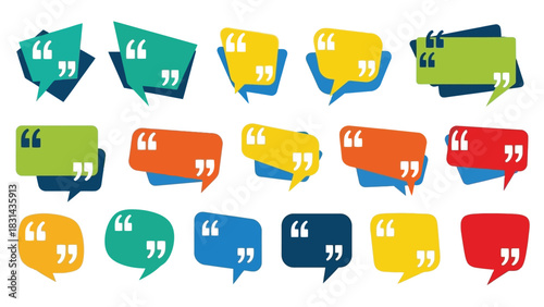 Colorful quote bubble vector design elements for presentation