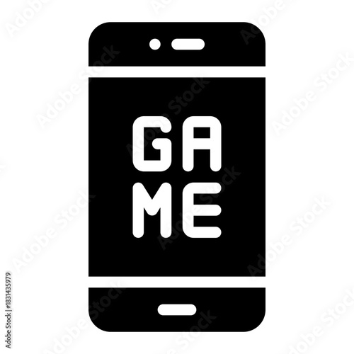 mobile gaming glyph icon