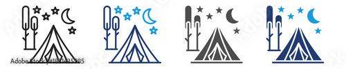 camping  icon set multiple style
