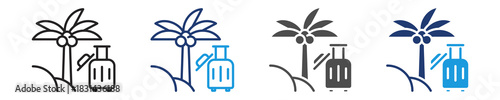 vacation  icon set multiple style
