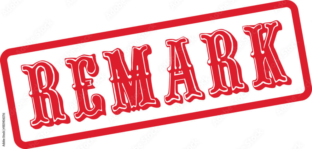 Fototapeta premium Vibrant red Remark grunge style rubber stamp impression for important notices