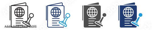 travel permit  icon set multiple style