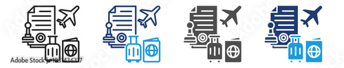 immigration form  icon set multiple style