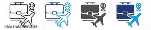 business trip  icon set multiple style