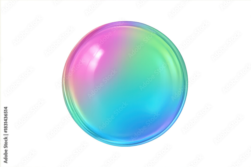 Obraz premium Iridescent soap bubble floating with rainbow colors