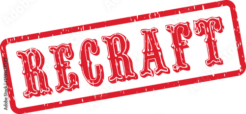 Distinctive red Recraft grunge style rubber stamp impression for creative projects