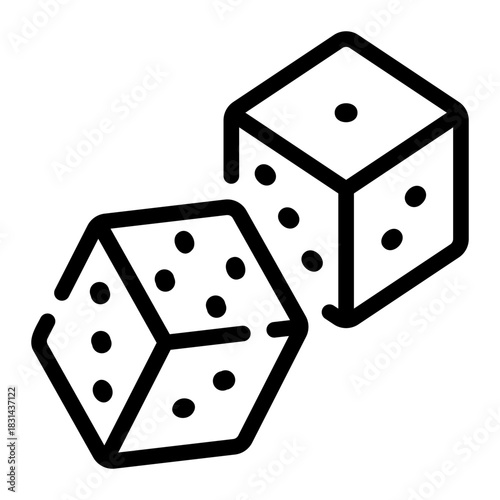 dices line icon