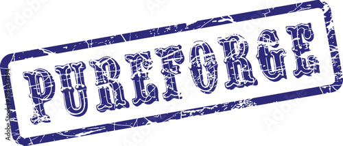 Official PUREFORGE blue stamp for business documents and brand identity materials