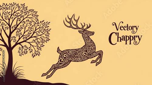 christmas card with deer