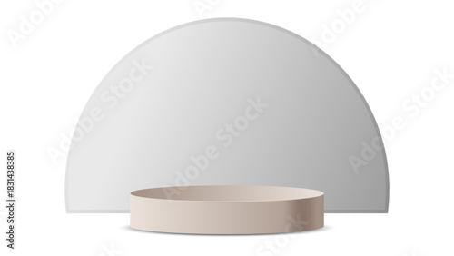 Minimalist podium with a soft curved background