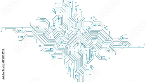 Stunning blue circuit board design for modern technology background or electronic engineering presentation, ideal for digital innovation and futuristic concepts