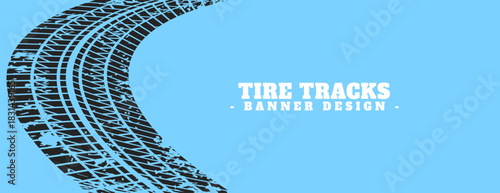 brush stroke Rugged Tire Track Banner Design for Automotive Ads