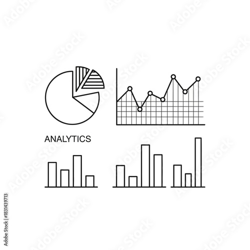Visualize success with diverse data charts including pie line and bar graphs for insightful business analysis and reporting