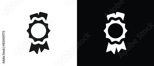 Simple Approval icon, certified medal symbol, Verified medal icons. Approved or certified badge medal symbol. Approved quality sign, vector illustration in transparent and black background. Flat icon