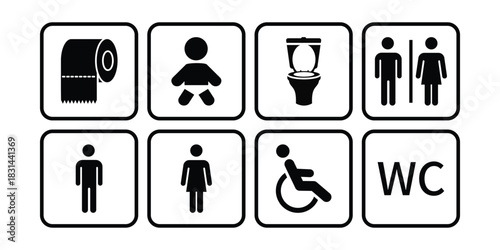 toilet icon set vector