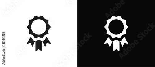 Simple Approval icon, certified medal symbol, Verified medal icons. Approved or certified badge medal symbol. Approved quality sign, vector illustration in transparent and black background. Flat icon
