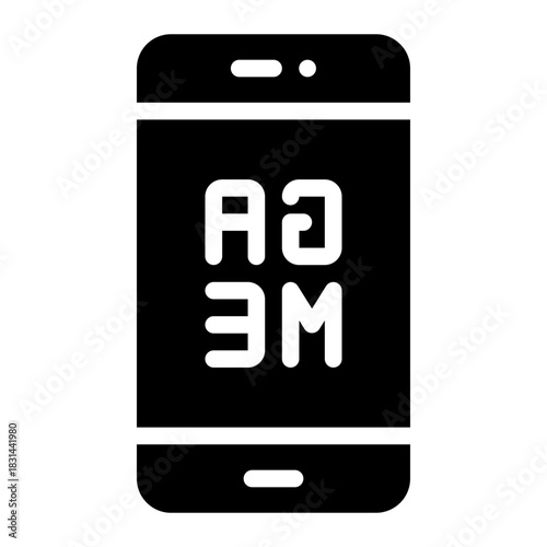 mobile gaming glyph icon