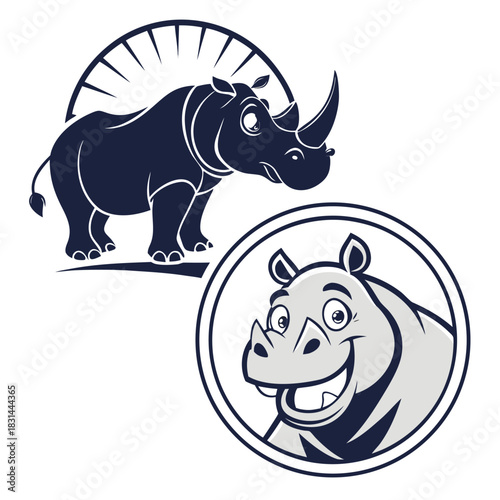 vector illustration of a rhinoceros