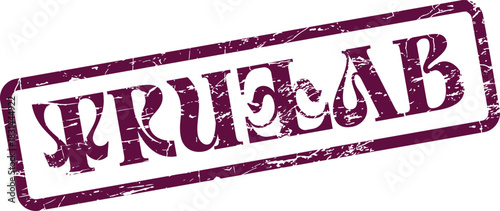 TrueLab Distressed Purple Rubber Stamp for Scientific Verification and Quality Mark