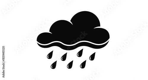 Dramatic dark cloud releasing heavy rain drops signaling stormy weather conditions and atmospheric changes