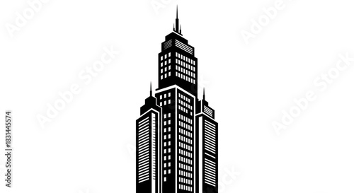 Sleek, modern skyscraper silhouette symbolizing urban growth, corporate power, and architectural ambition in a dynamic city skyline.