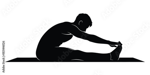 Seated Forward Bend Pose - Paschimottanasana Yoga Illustration