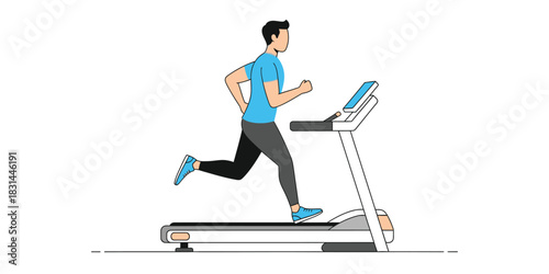 A man running on a treadmill in a gym for a cardio workout