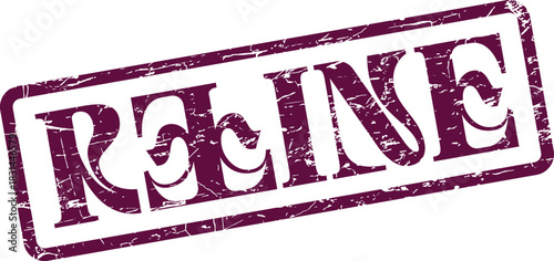 Recline concept represented by a textured purple rubber stamp for relaxation and comfort themes