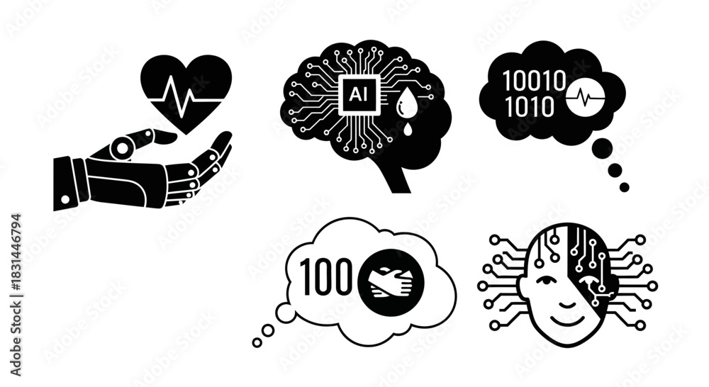 Fototapeta premium Futuristic technology concepts symbolizing AI healthcare, digital transformation, and intelligent business partnerships for innovation.