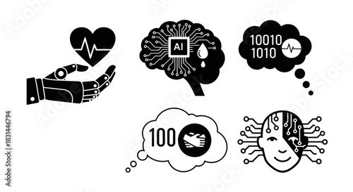 Futuristic technology concepts symbolizing AI healthcare, digital transformation, and intelligent business partnerships for innovation.