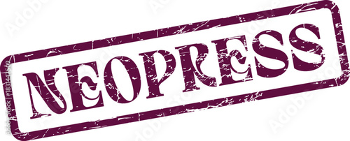 Official NEOPRESS corporate branding stamp featuring an authentic grunge texture for company assets