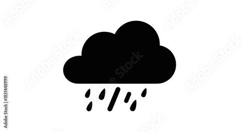 Dark rain cloud icon symbolizing weather changes and atmospheric conditions, perfect for forecasts and climate themes