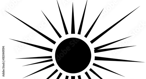 Bold black sunburst graphic symbolizing energy, power, and bright ideas bursting forth for impactful design projects