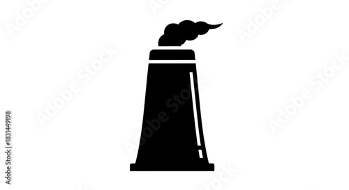 Industrial chimney emitting smoke, symbolizing pollution or production, a stark visual for environmental concerns or manufacturing processes.